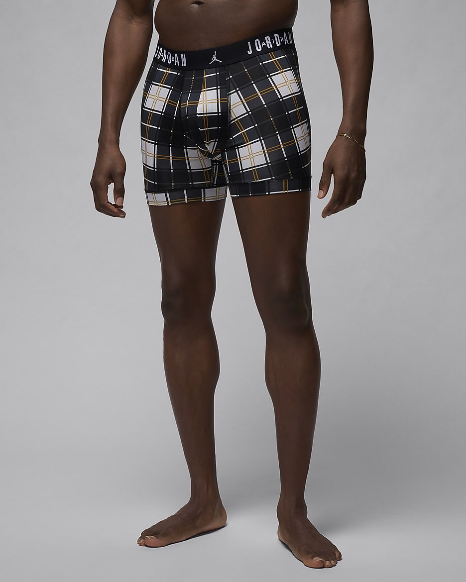 Jordan Dri-FIT Men's Plaid Boxer Briefs (2-Pack) - White