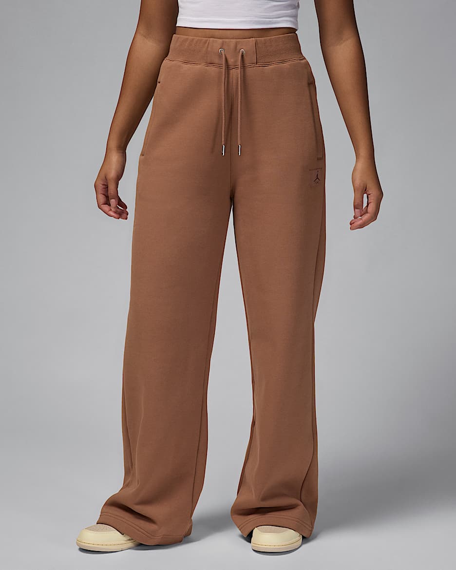Pants de dobladillo abierto para mujer Jordan Flight Fleece - Marrón arqueo