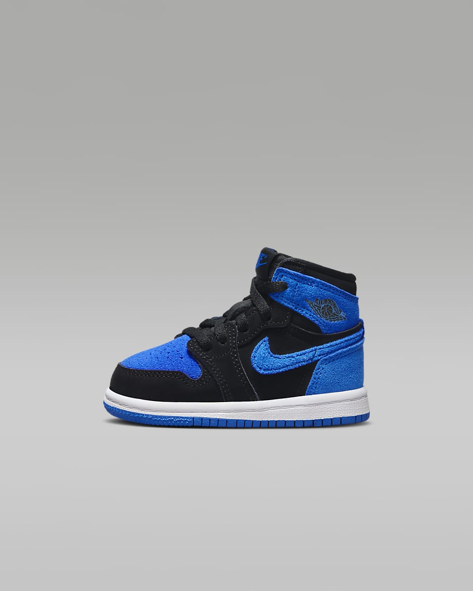 Jordan 1 Retro High OG Baby/Toddler Shoes - Black/White/Royal Blue/Royal Blue