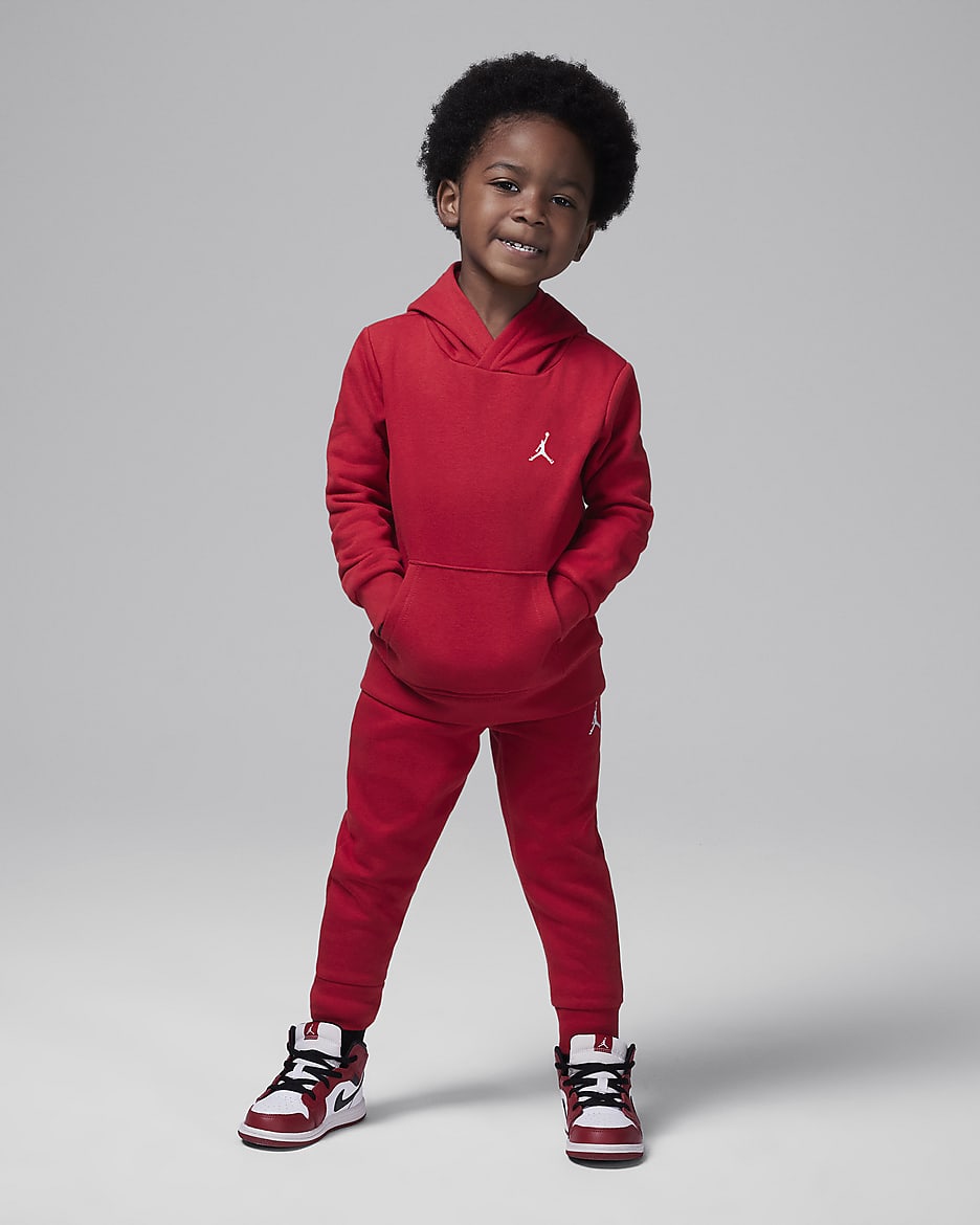 Jordan MJ Brooklyn Fleece Toddler 2-Piece Pullover Hoodie Set - Gym Red