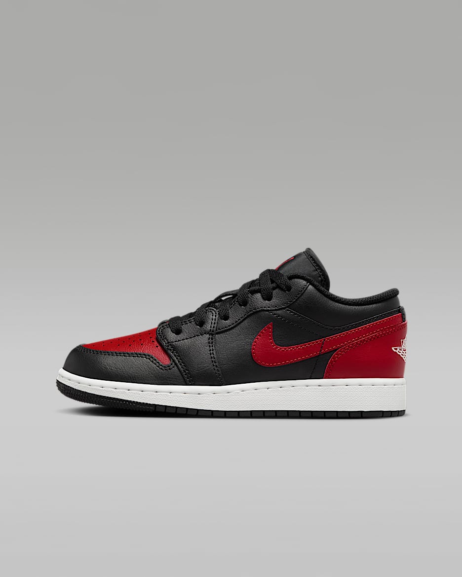 Air Jordan 1 Low Older Kids' Shoes - Black/Summit White/Varsity Red