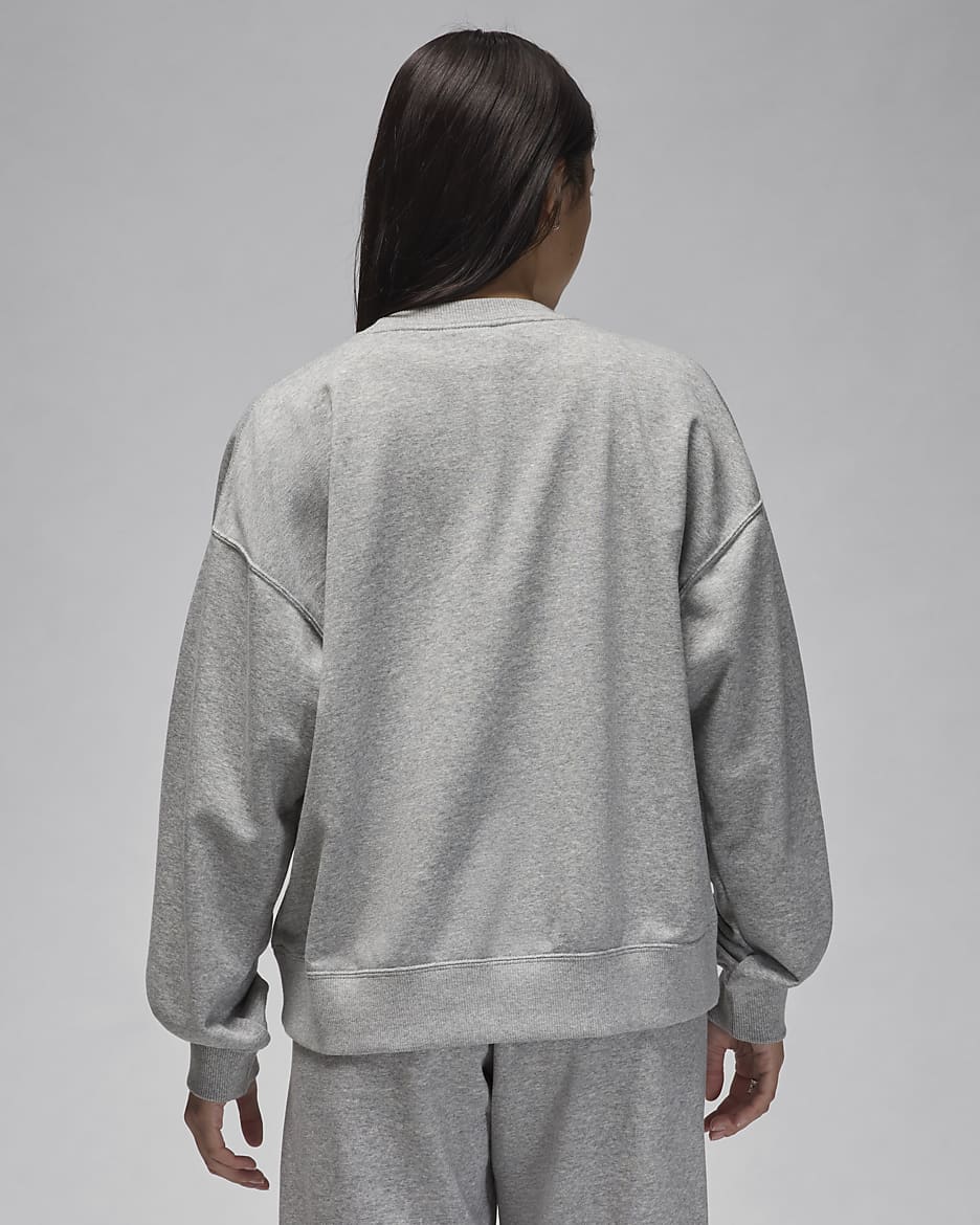 เสื้อวอร์มคอกลมผู้หญิงมีกราฟิก Jordan Brooklyn Fleece - Dark Grey Heather/ดำ