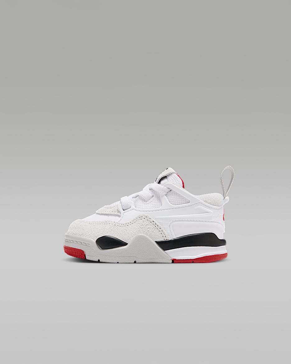 Jordan 4 RM Baby/Toddler Shoes - White/Black/Neutral Grey/Varsity Red