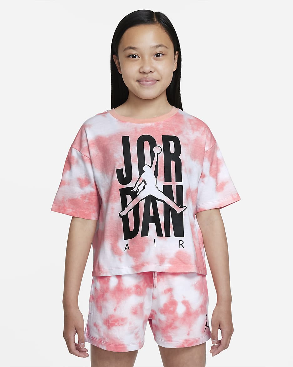 Jordan Tie Dye Air Tee Big Kids' T-Shirt - Orange