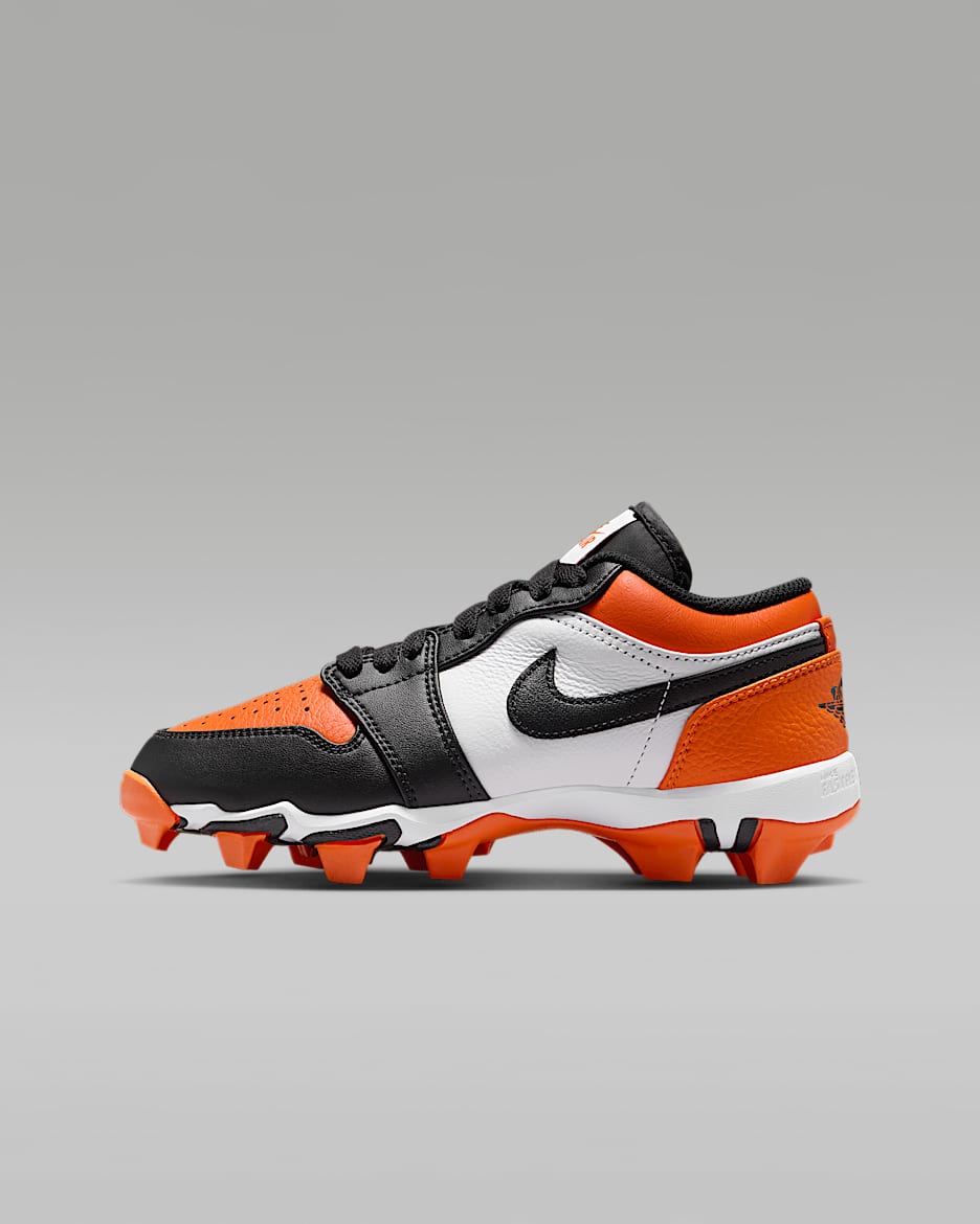 Jordan 1 Low Little/Big Kids' Cleats - Starfish/White/Black