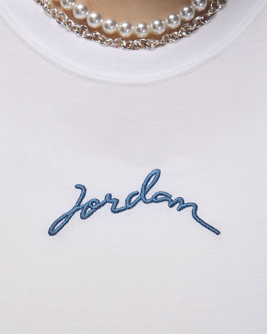 T-shirt corta slim fit Jordan – Donna - Bianco/Industrial Blue