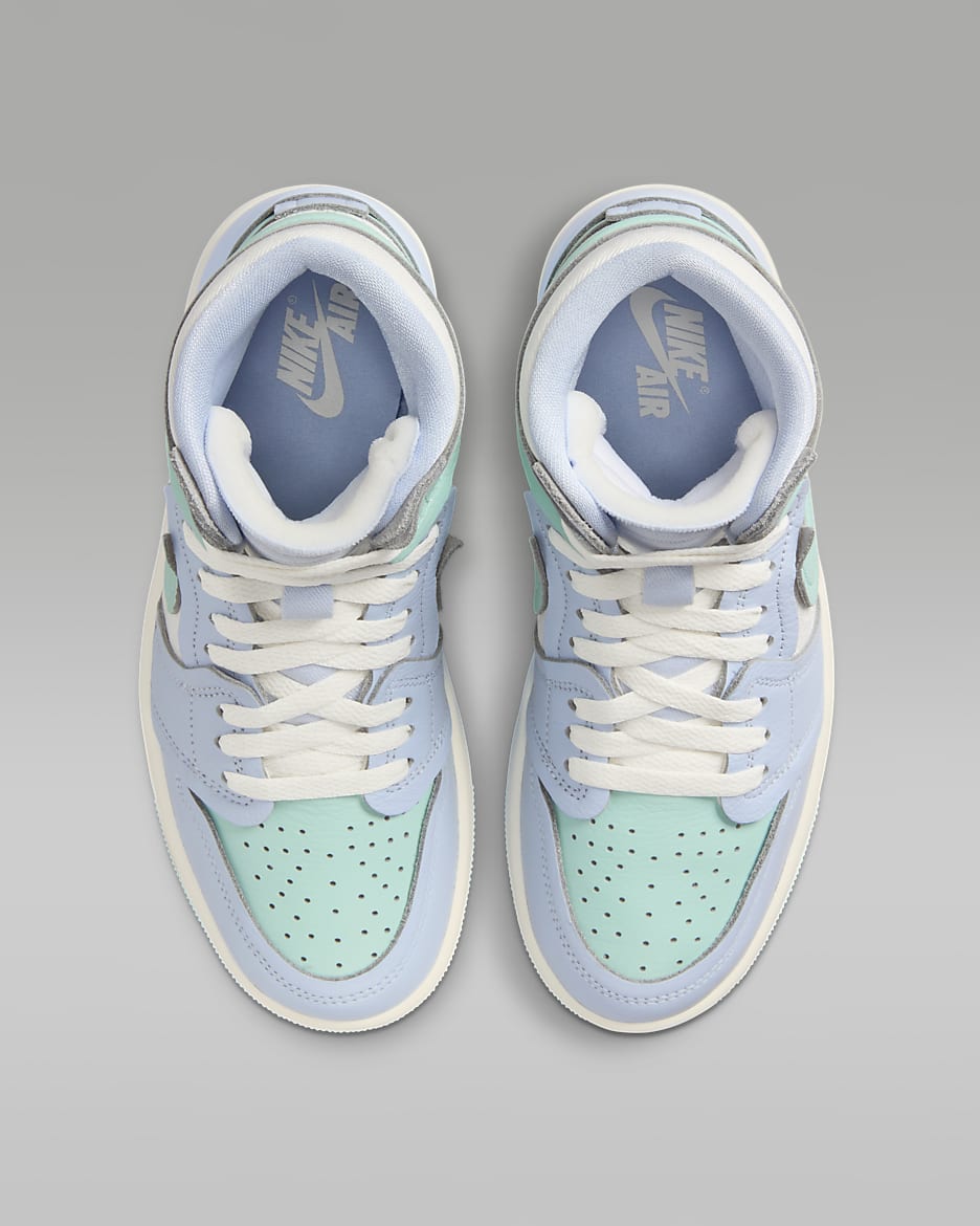 Air Jordan 1 High Method of Make Women's Shoes - Hydrogen Blue/Light Dew/Coconut Milk/Sail