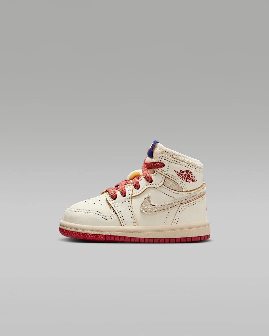 Jordan 1 Retro High OG Baby/Toddler Shoes - Sail/Light Bone/Pale Ivory/Cinnabar