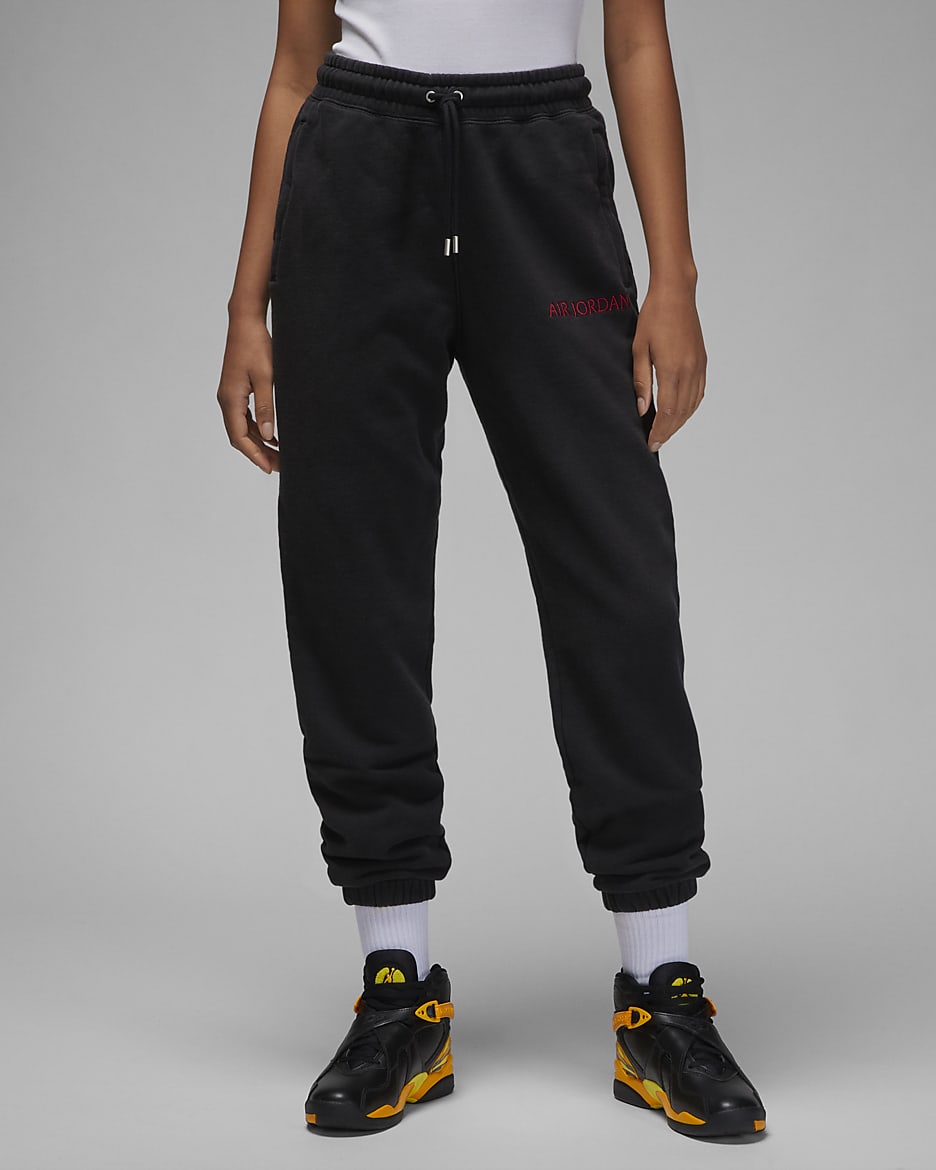 Air Jordan Wordmark Women's Fleece Pants - Black/Gym Red