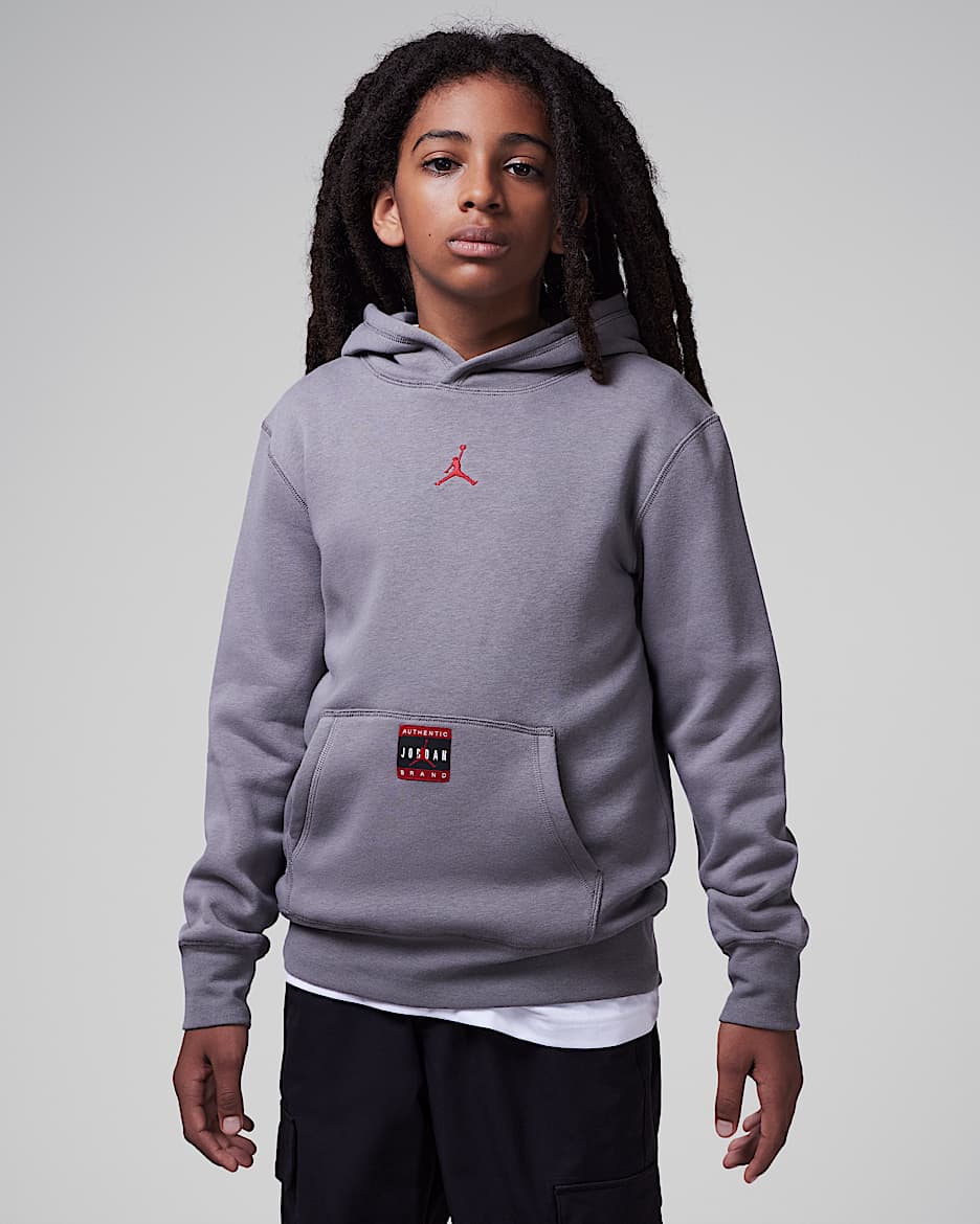 Jordan J-Day Brooklyn fleecehoodie voor kids - Flat Pewter