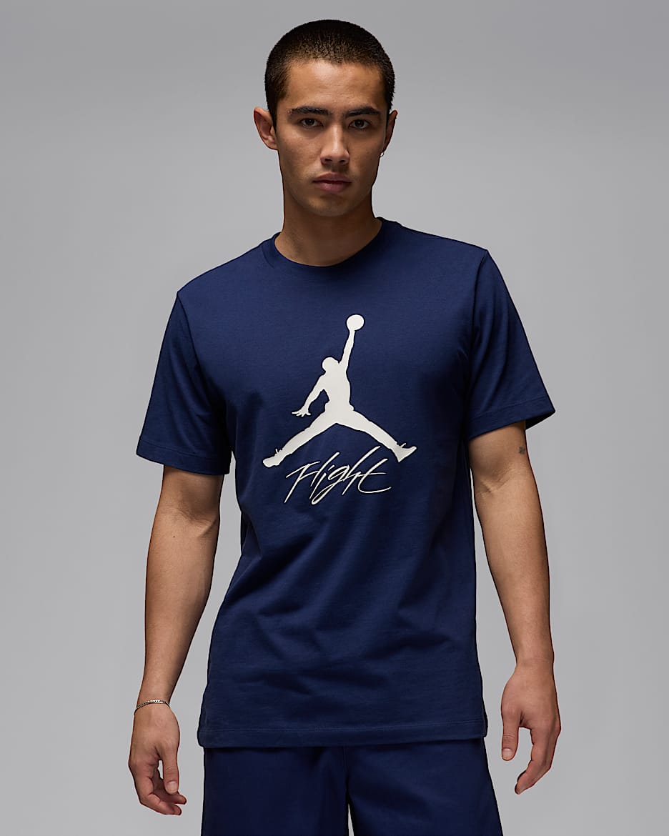 Tee-shirt Jordan Jumpman Flight pour Homme - Midnight Navy/Blanc