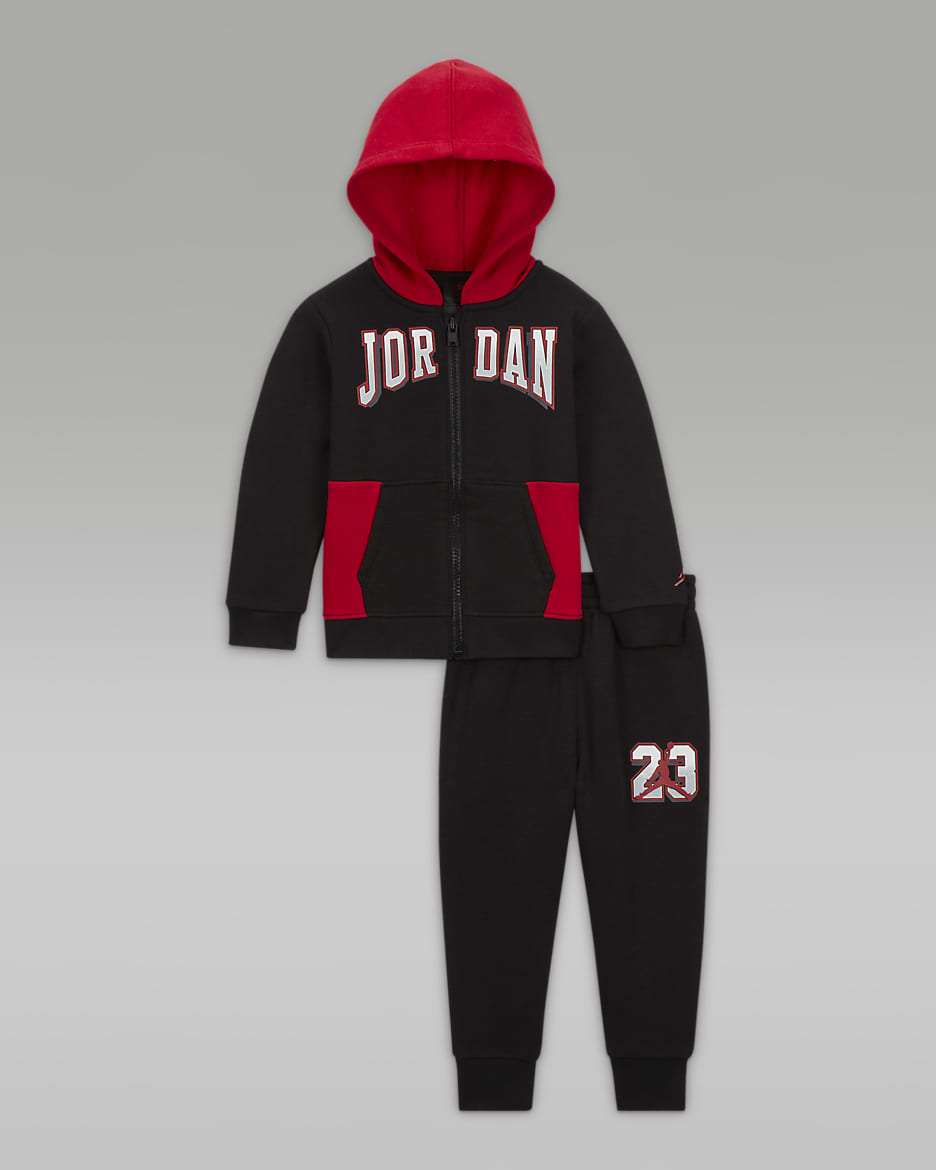 Jordan Fade Away Full-Zip Set Baby 2-Piece Hoodie Set - Black