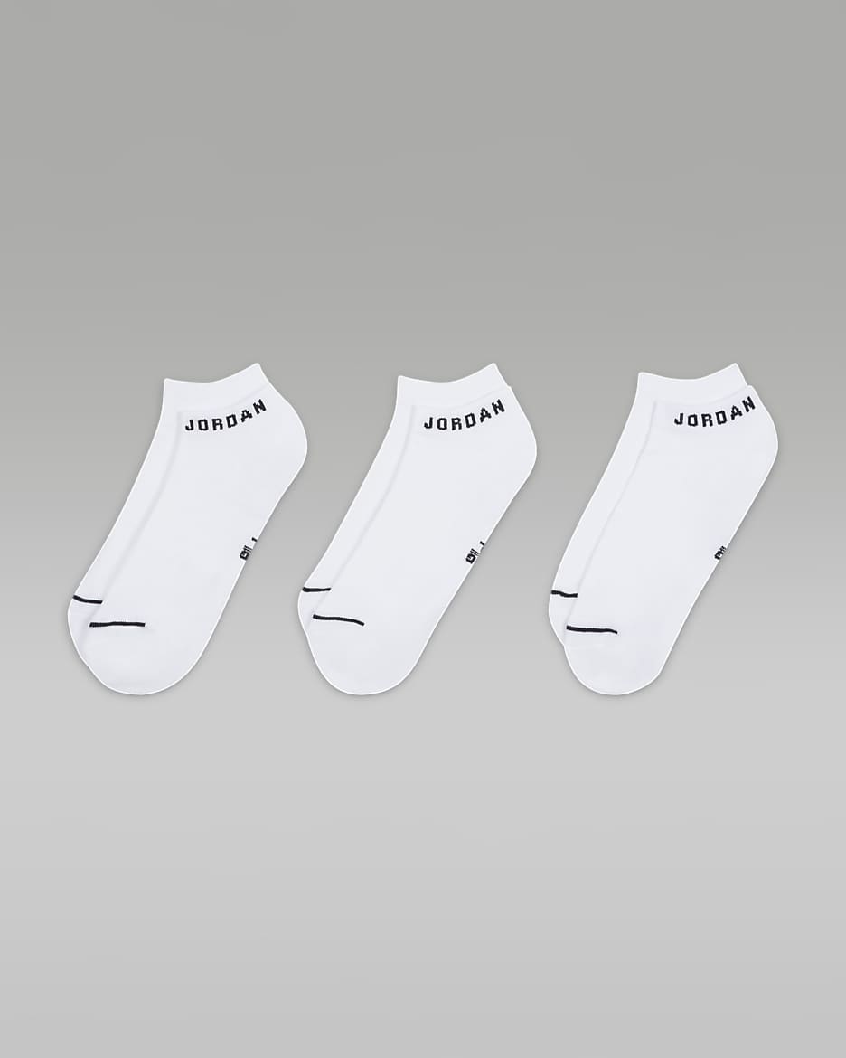 Nízké ponožky Jordan na každodenní nošení (3 páry) - Bílá/Černá
