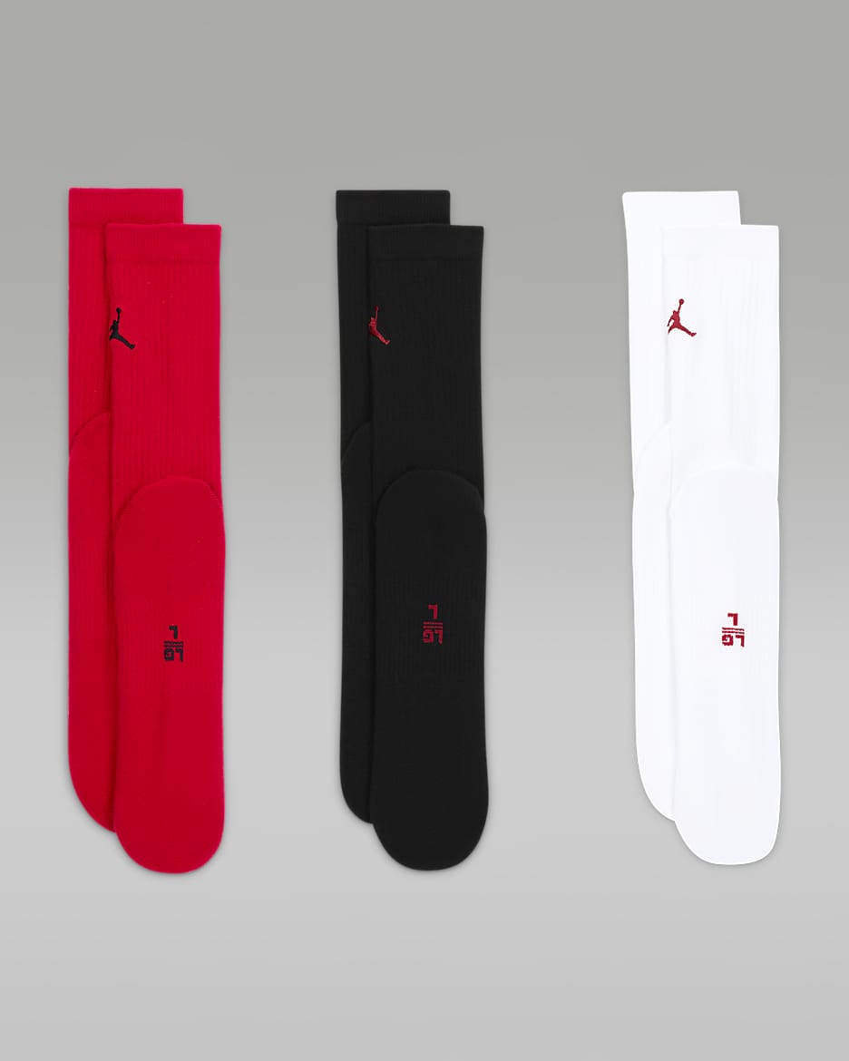 Jordan Everyday Crew Socks (3 pairs) - Multi-Colour