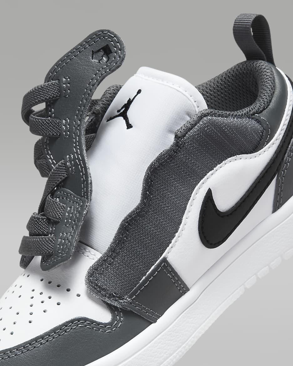 Jordan 1 Low Alt Younger Kids' Shoes - White/Iron Grey/Black