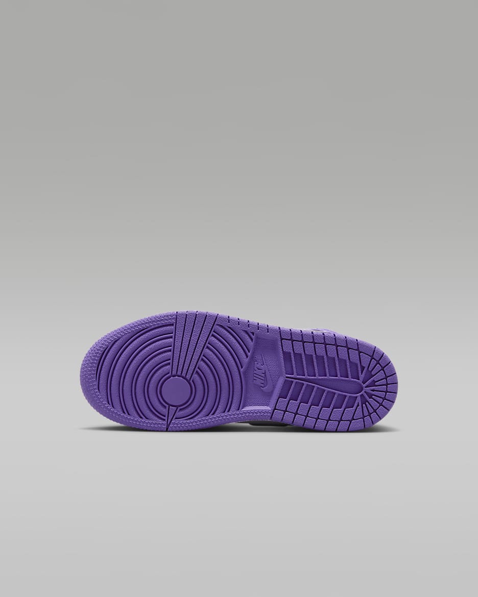 Scarpa Jordan 1 Mid – Bambini - Purple Venom/Bianco