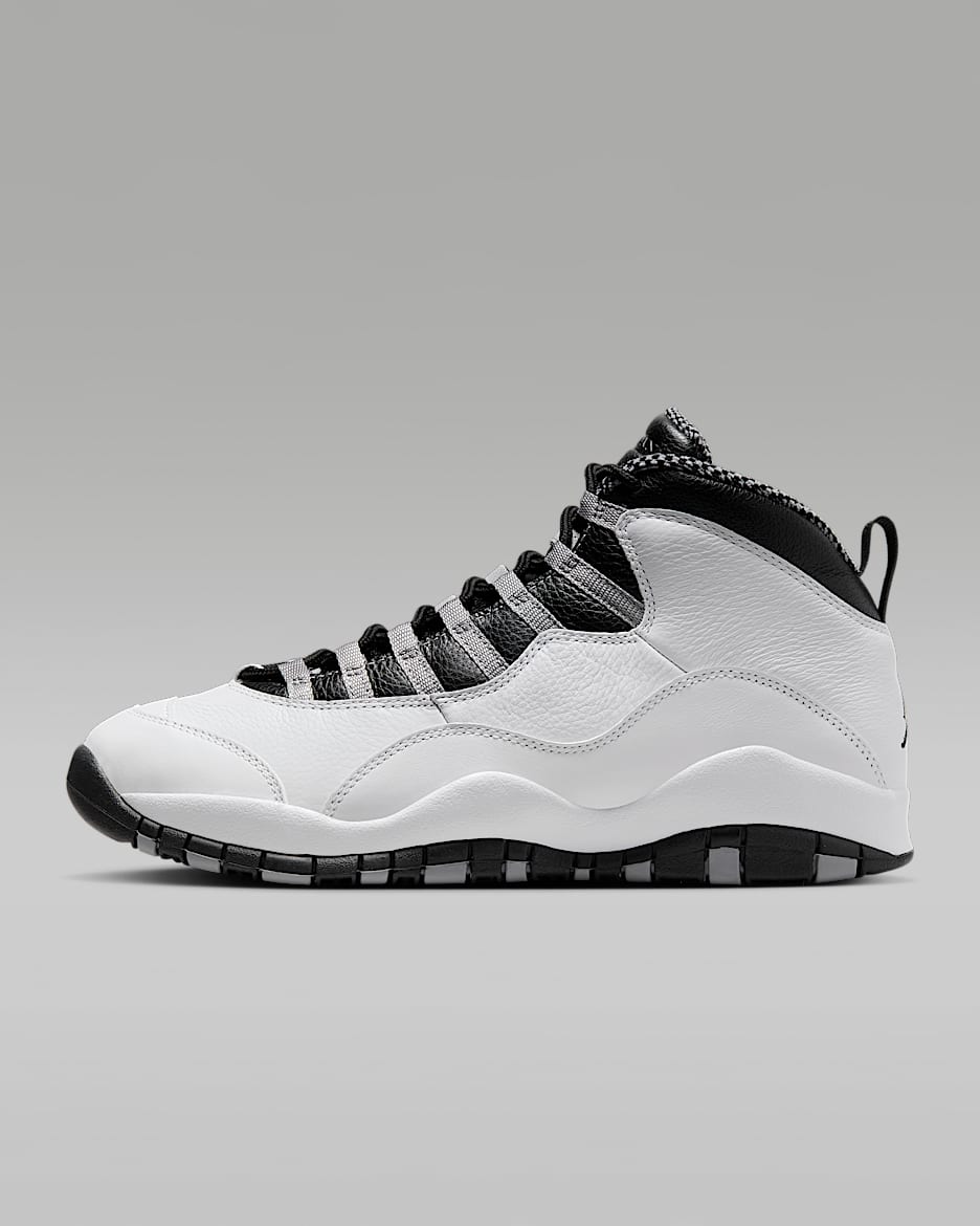 Air Jordan 10 Retro Men's Shoe - White/Light Steel Grey/Dark Powder Blue/Black