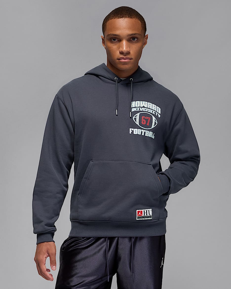 Jordan MVP x Howard University Men's Fleece Pullover Hoodie - Gridiron/University Red