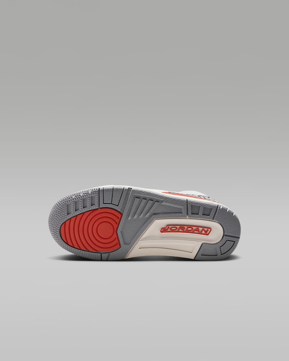 Jordan 3 Retro Little Kids' Shoes - White/Sail/Cement Grey/Cosmic Clay