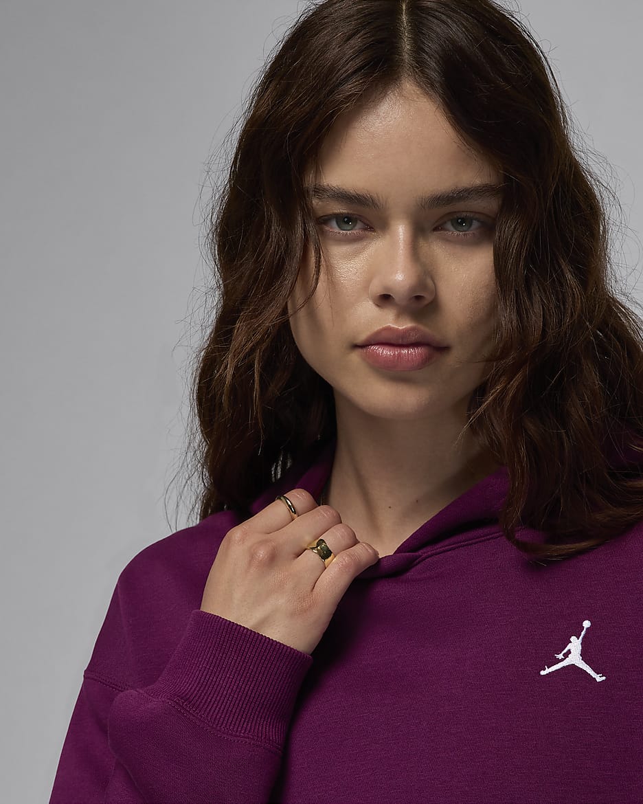 Γυναικείο φούτερ με κουκούλα Jordan Brooklyn Fleece - Bordeaux/Λευκό