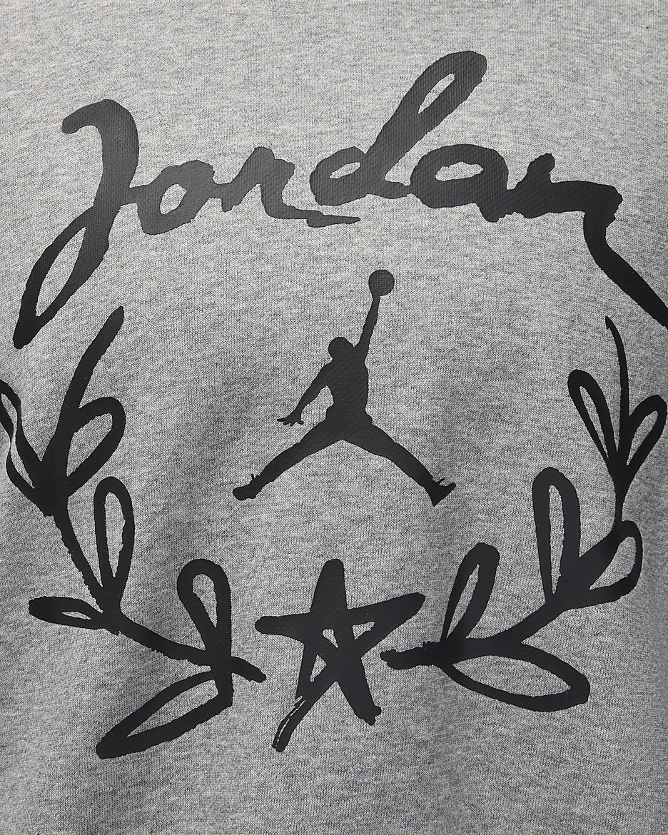 Jordan Brooklyn Fleece 女款圖樣圓領運動衫 - Dark Grey Heather/黑色