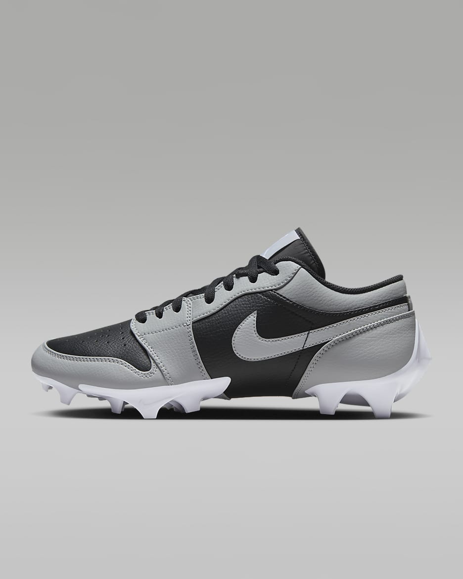 Jordan 1 Low TD Men's Football Cleat - Black/Light Smoke Grey/Black/Light Smoke Grey