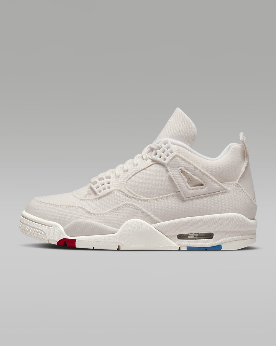Air Jordan 4 Retro Women's Shoes - Sail/Cement Grey/Fire Red/Sail