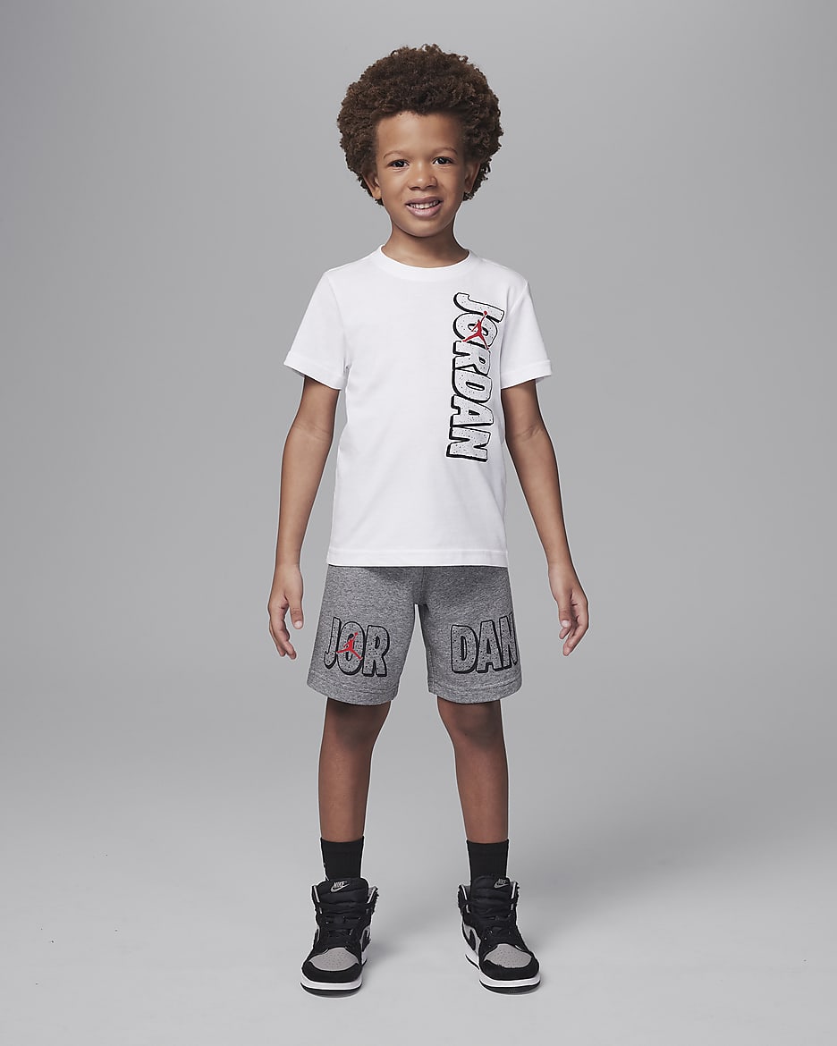 Conjunto de shorts para niños talla pequeña Jordan Rise - Carbono jaspeado