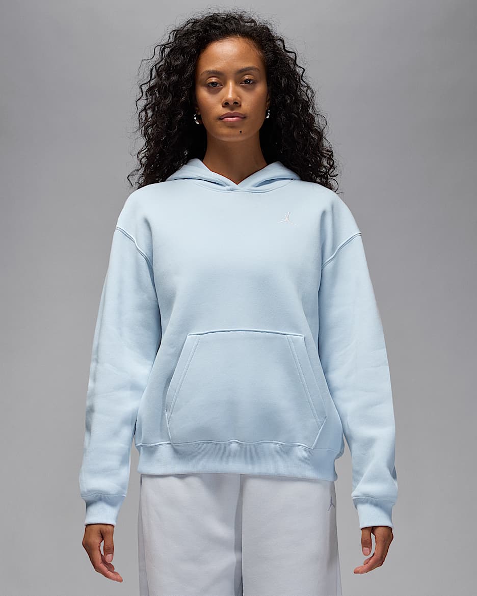 Jordan Brooklyn Fleece Women's Pullover Hoodie - Pure Platinum/White