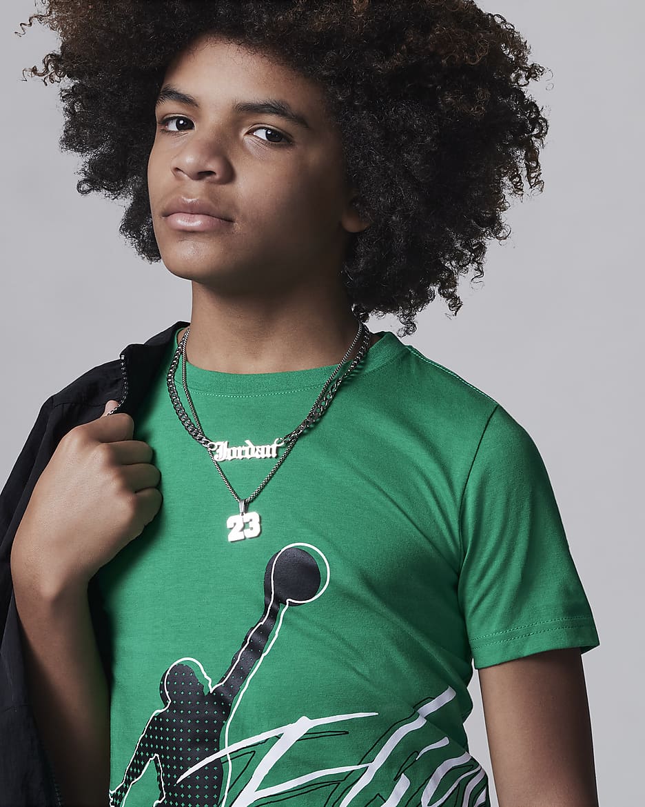 Tee-shirt Jordan Halftone Flight Tee pour ado (garçon) - Lucky Green