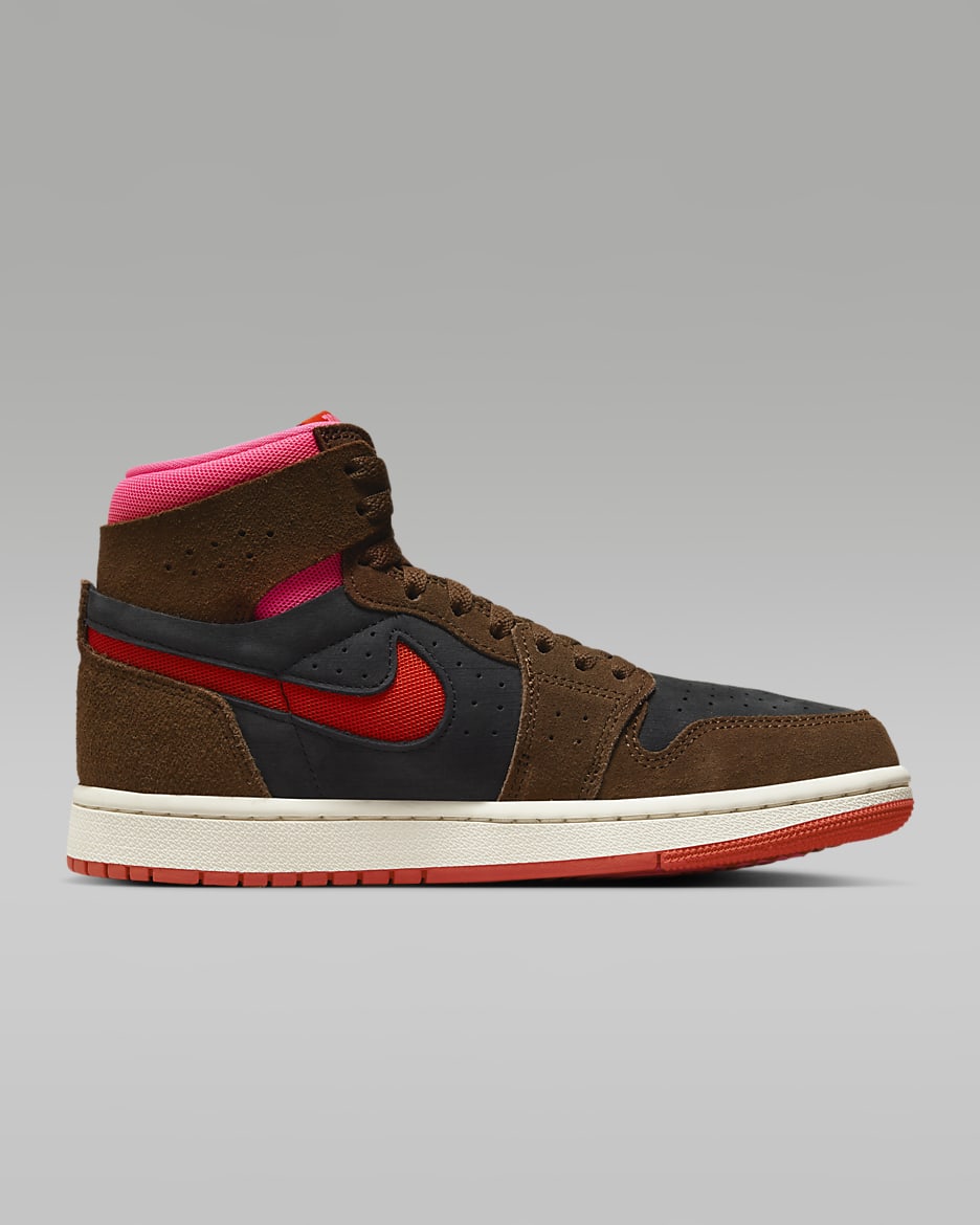 Air Jordan 1 Zoom CMFT 2 damesko - Cacao Wow/Svart/Hyper Pink/Picante Red