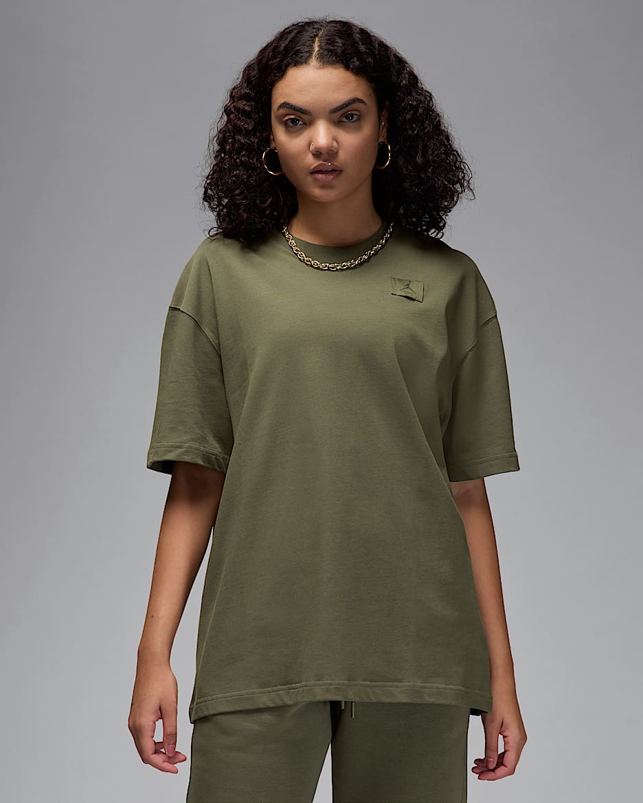 Playera oversized para mujer Jordan Flight Essentials - Oliva medio