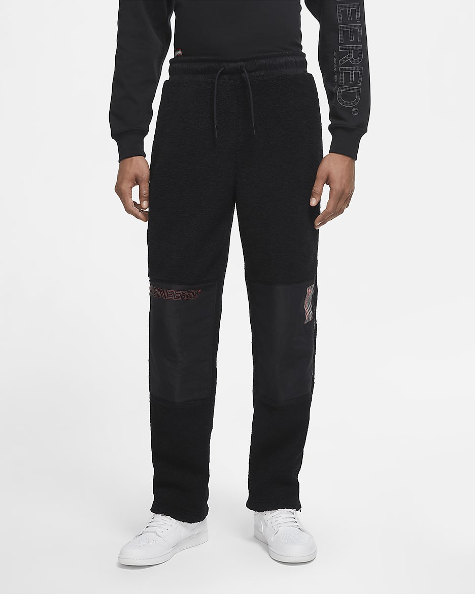 Jordan 23 Engineered Men's Zipped Fleece Trousers - Black/Black/Infrared 23