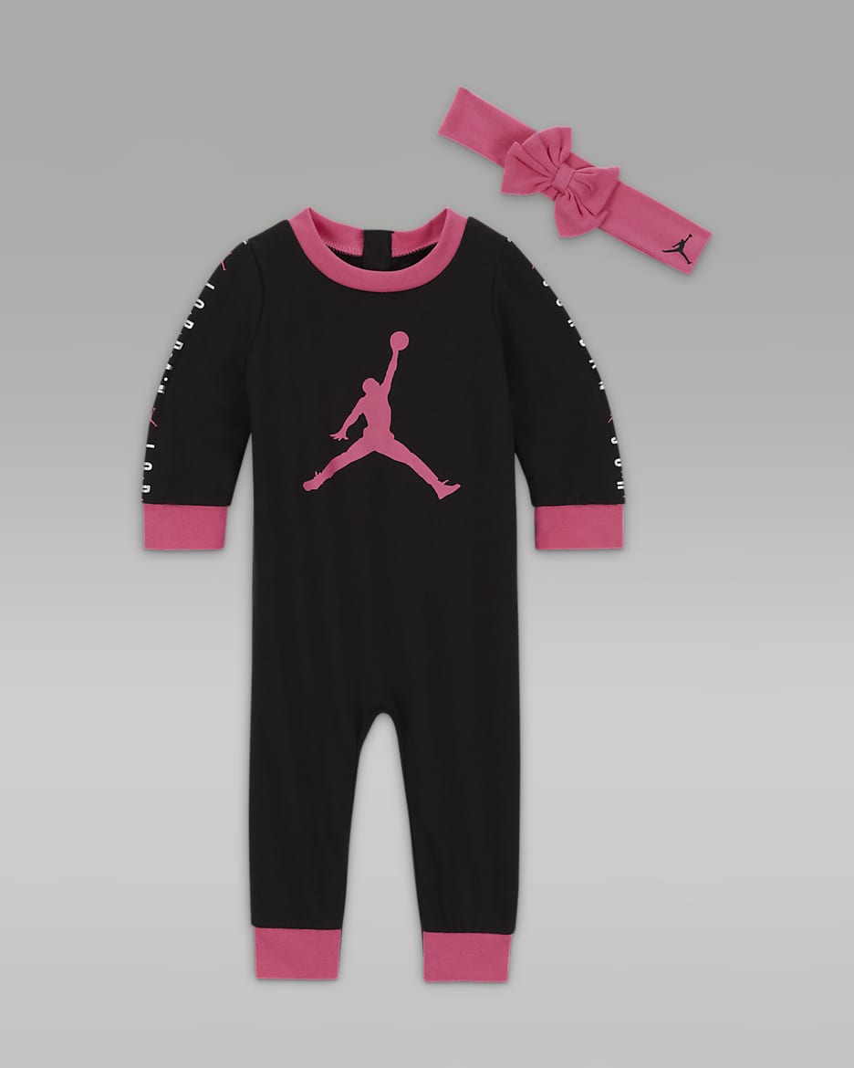 Jordan Holiday Shine Gliter Coverall Mono - Bebé (3-6M) - Negro