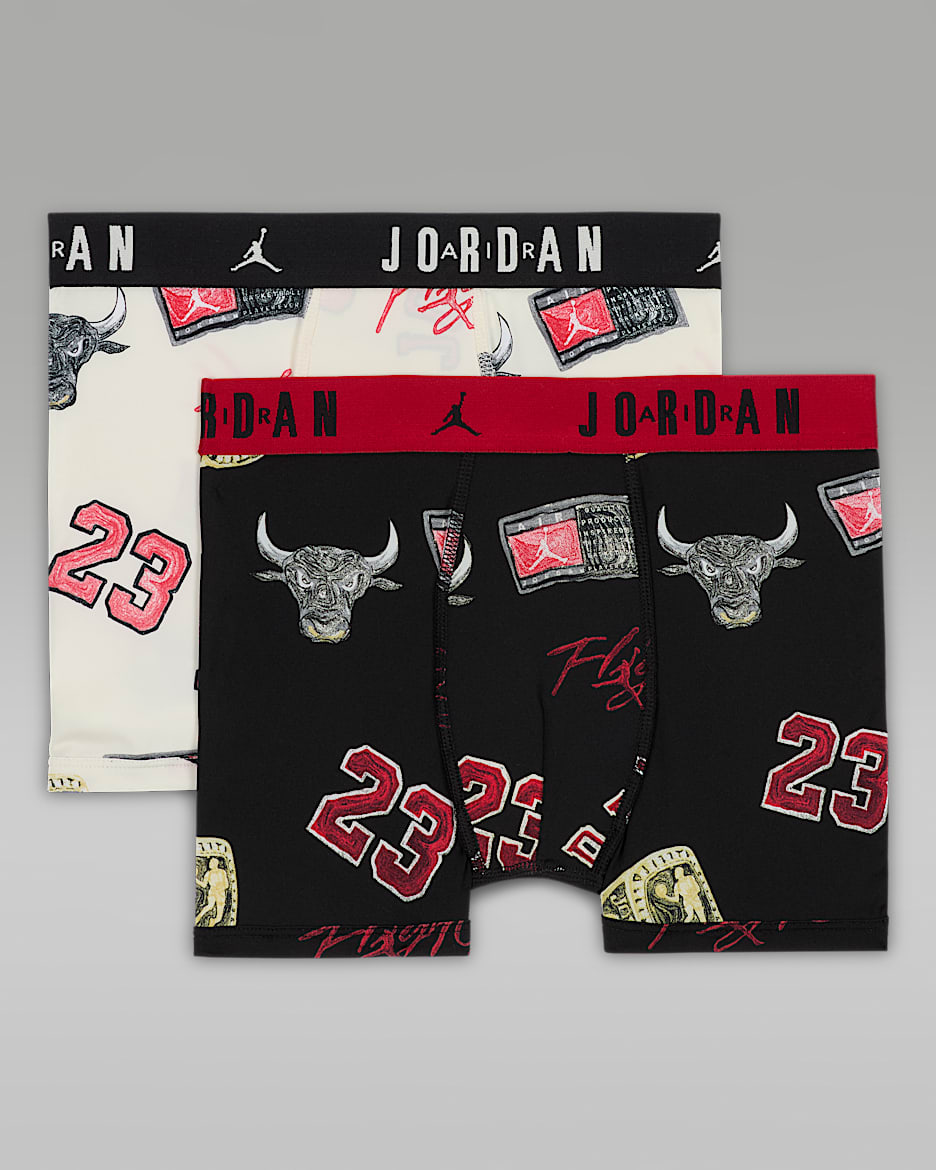 Jordan Dri-FIT MJ Essentials Big Kids' Printed Boxer Briefs - Sail