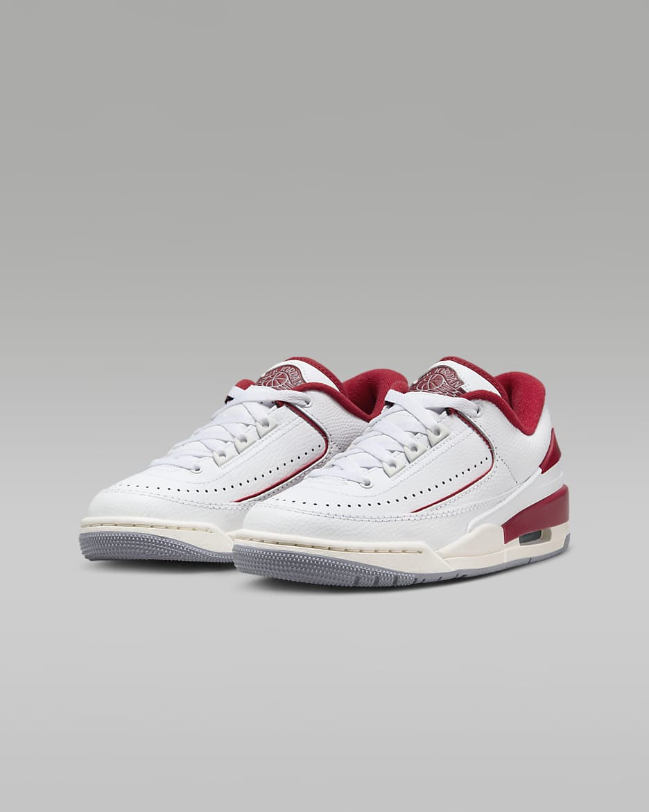 Jordan 2/3 Big Kids' Shoes - White/Sail/Cement Grey/Varsity Red