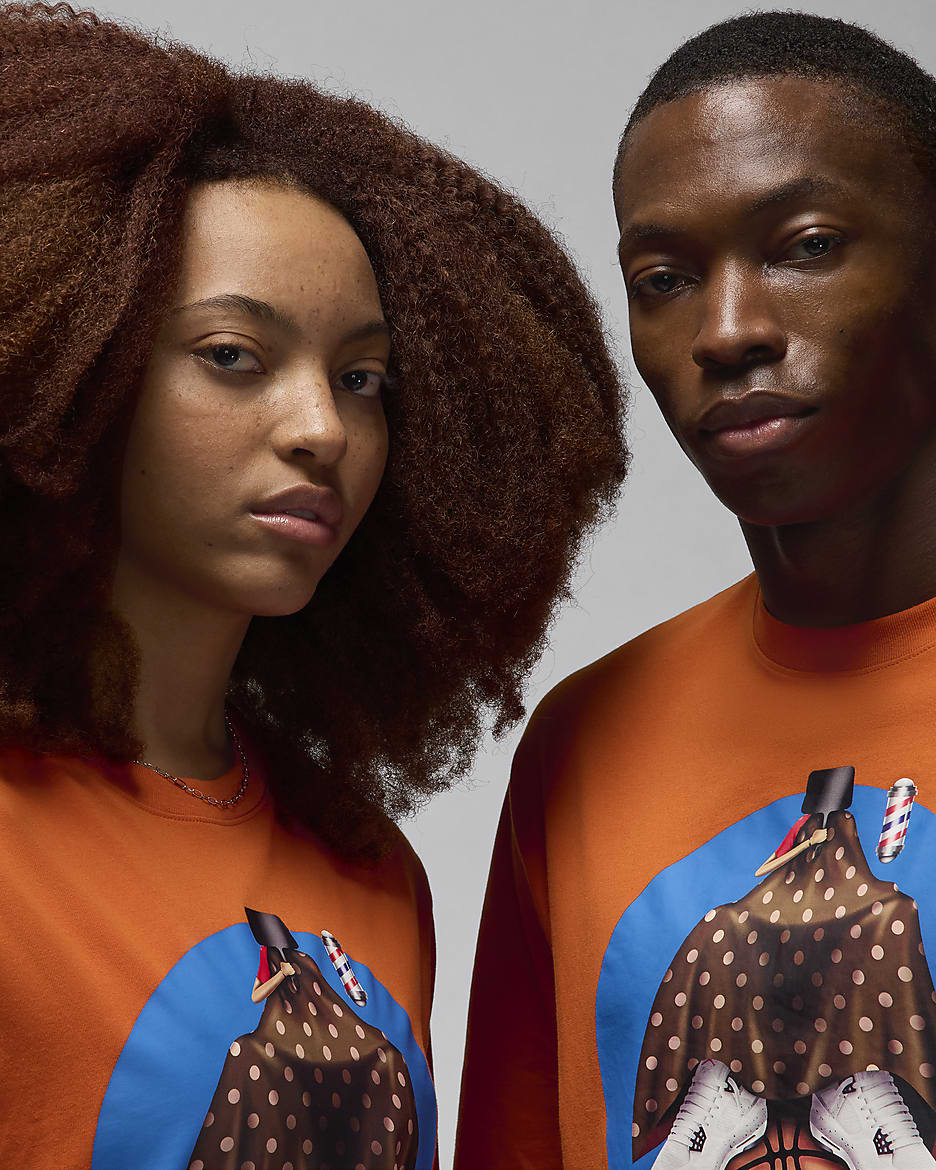 Playera para hombre Jordan Artist Series by Darien Birks - Naranja fogata