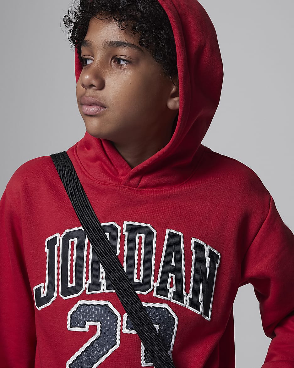 Hoodie Jordan Fleece Pullover Hoodie Júnior - Vermelho Gym