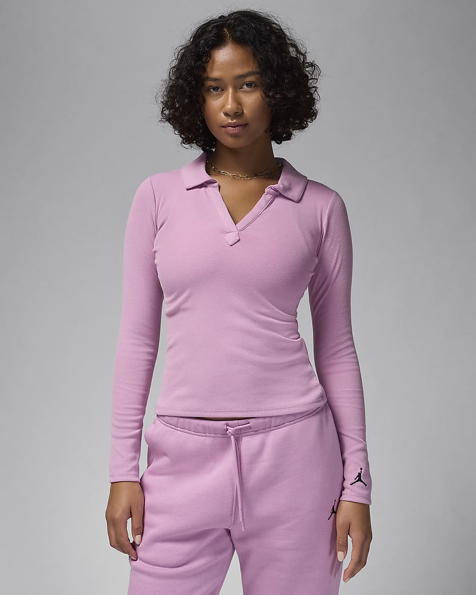 Jordan Women's Long-Sleeve Knit Top - Orchid/Black