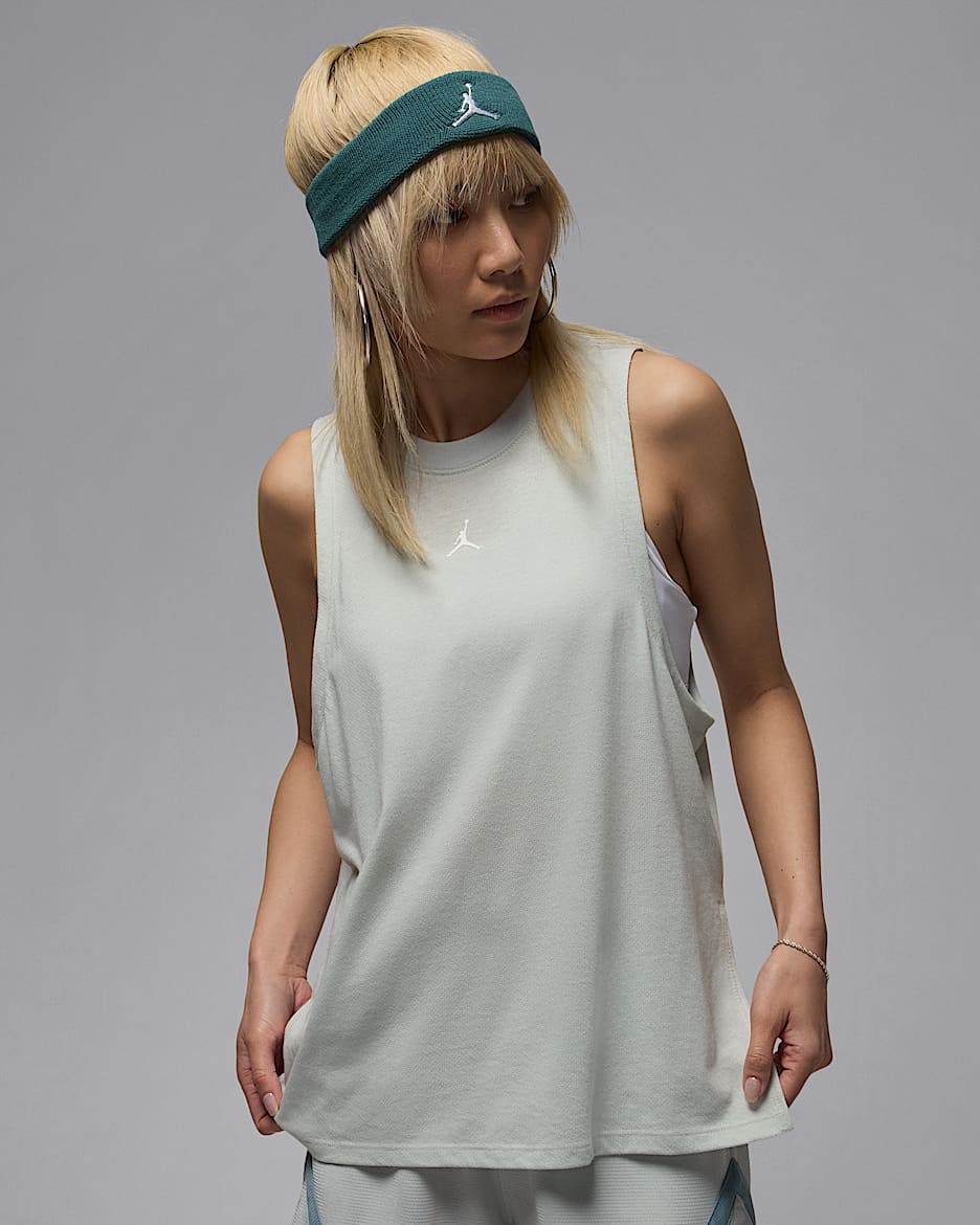 Jordan Sport Women's Diamond Tank Top - Light Silver/White