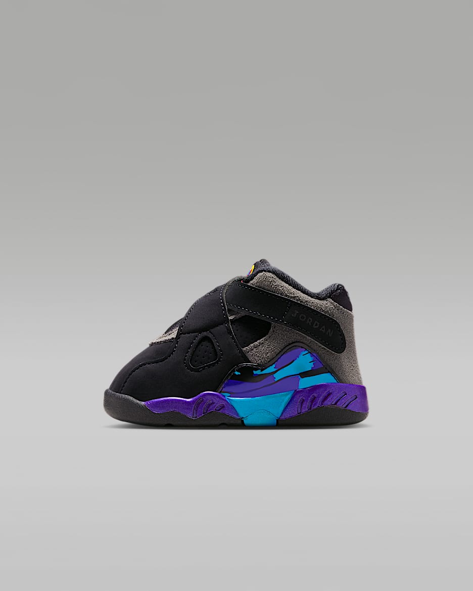 Jordan 8 Retro Baby/Toddler Shoes - Black/Multi-Color/Bright Concord/Multi-Color