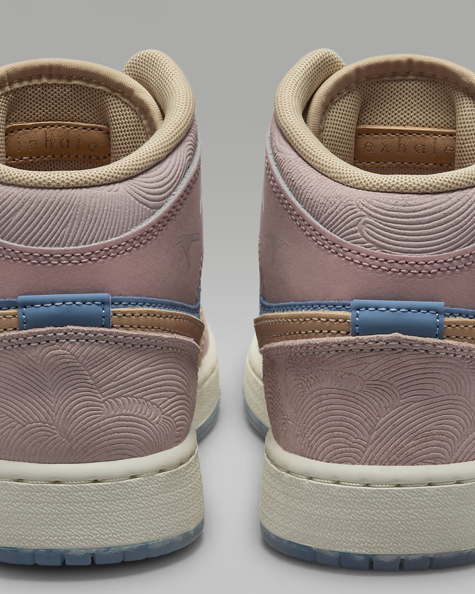 Air Jordan 1 Mid Sneaker School Schuh für ältere Kinder - Aegean Storm/Pink Oxford/Red Stardust/Hemp