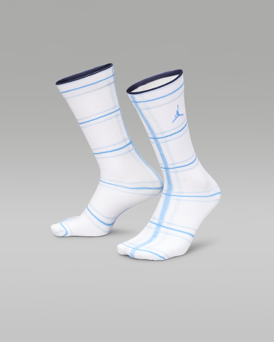 Jordan Everyday Essentials Holiday Crew Socks (1 Pair) - White/Photon Dust/Ice Blue/Legend Blue