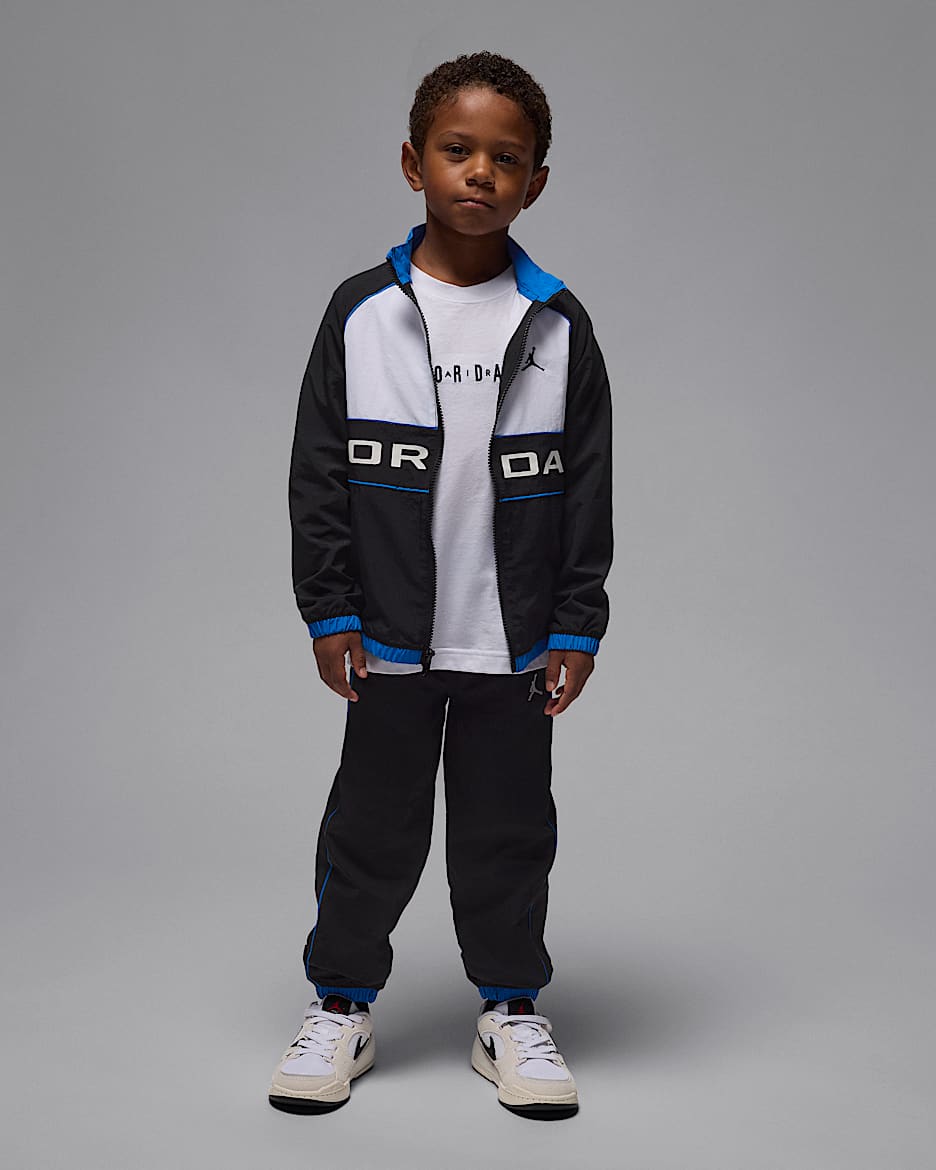 Jordan Little Kids' 2-Piece Windbreaker Piping Set - Black/Sport Blue