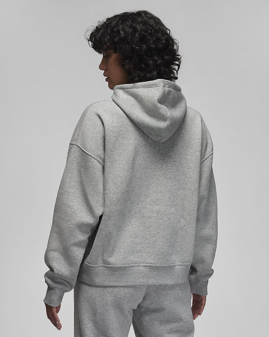 Jordan Brooklyn Fleece Women's Hoodie - Dark Grey Heather/White