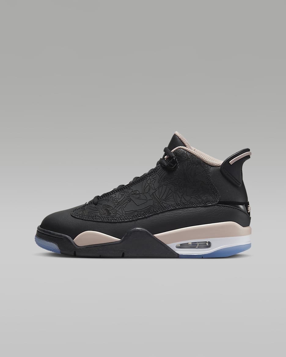 Air Jordan Dub Zero Big Kids' Shoes - Black/White/Fossil Stone