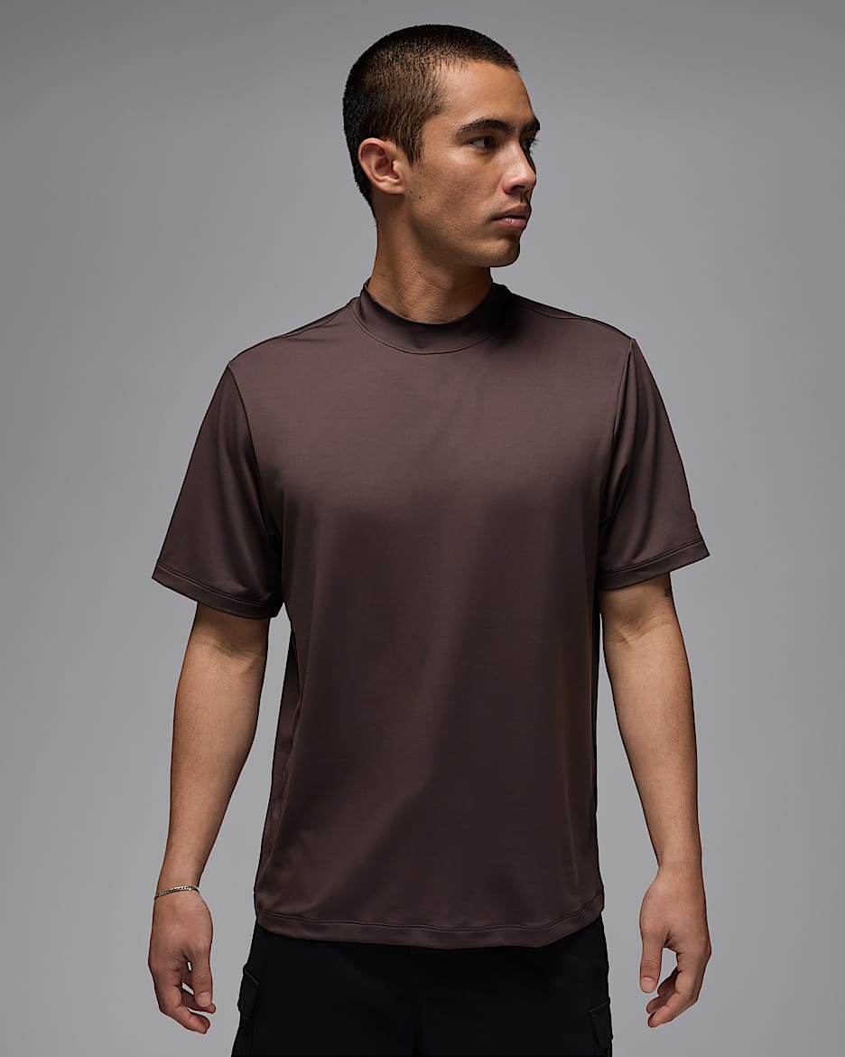 Jordan Sport Men's Mock-Neck Golf T-Shirt - Baroque Brown/Baroque Brown