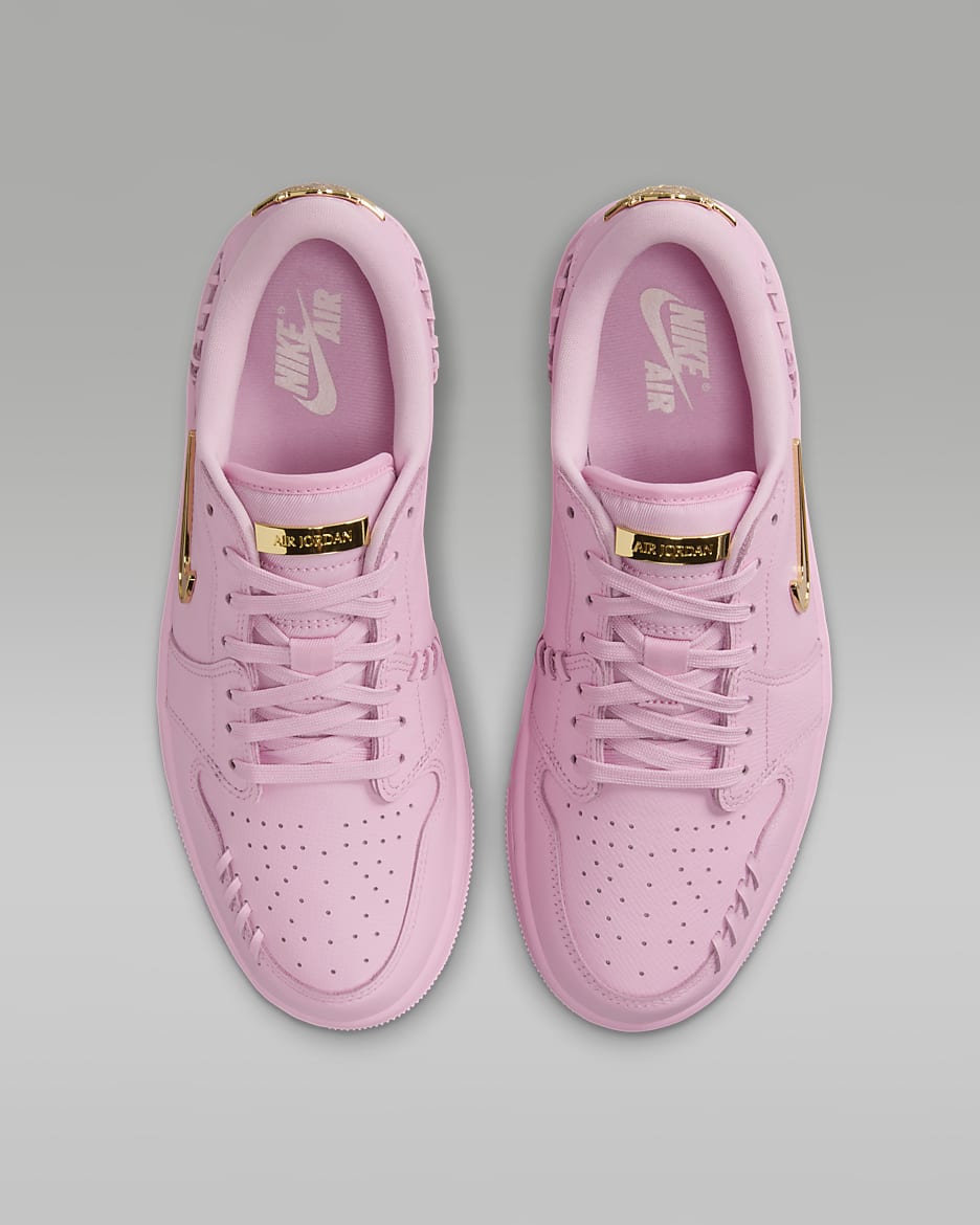 Air Jordan 1 Low Method of Make Shoes - Perfect Pink/Metallic Gold