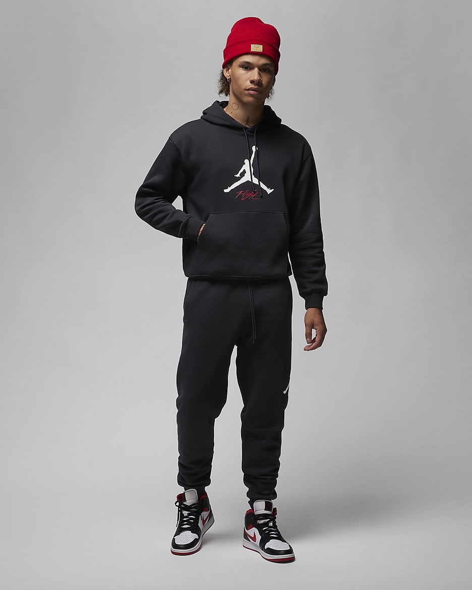 Jordan Essentials Men's Fleece Hoodie - Black/White