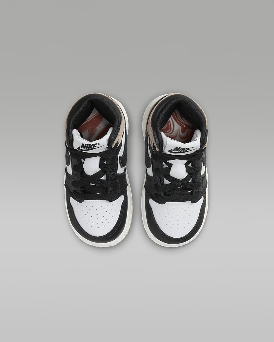 Jordan 1 Retro High OG 'Latte' Baby/Toddler Shoes - Black/White/Sail/Legend Medium Brown